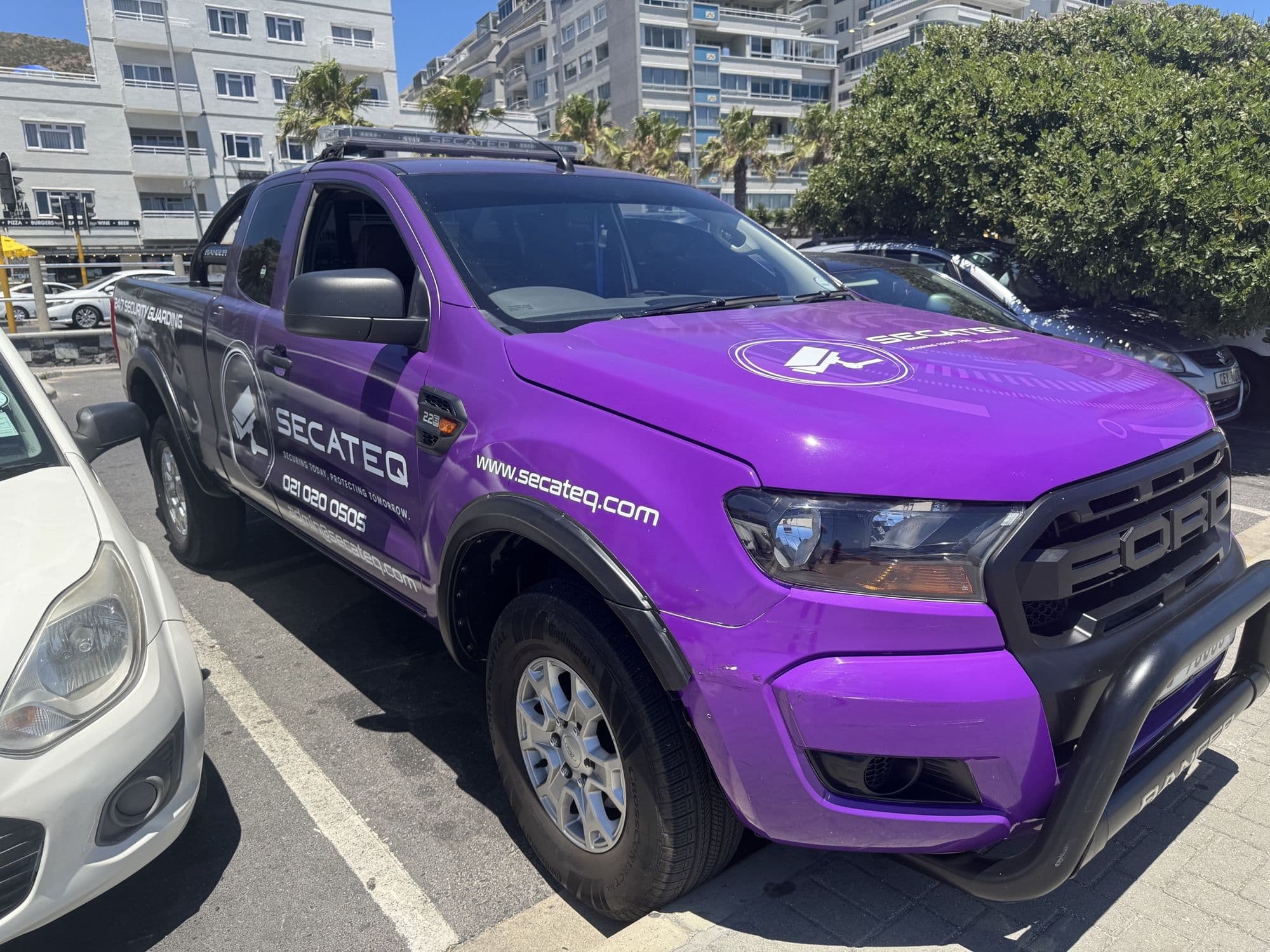 A SecaTeq vehicle parked on a Cape Town street